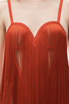 fringe dress with heart shaped bodice
