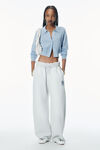 Alexander Wang sky blue high-frequency stacked logo cardigan in merino wool