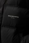 puffer coat with reflective logo