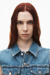 alexander wang shrunken trucker vest in denim vintage medium indigo