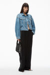 Alexander Wang washed light blue oversized trucker jacket in brushed denim