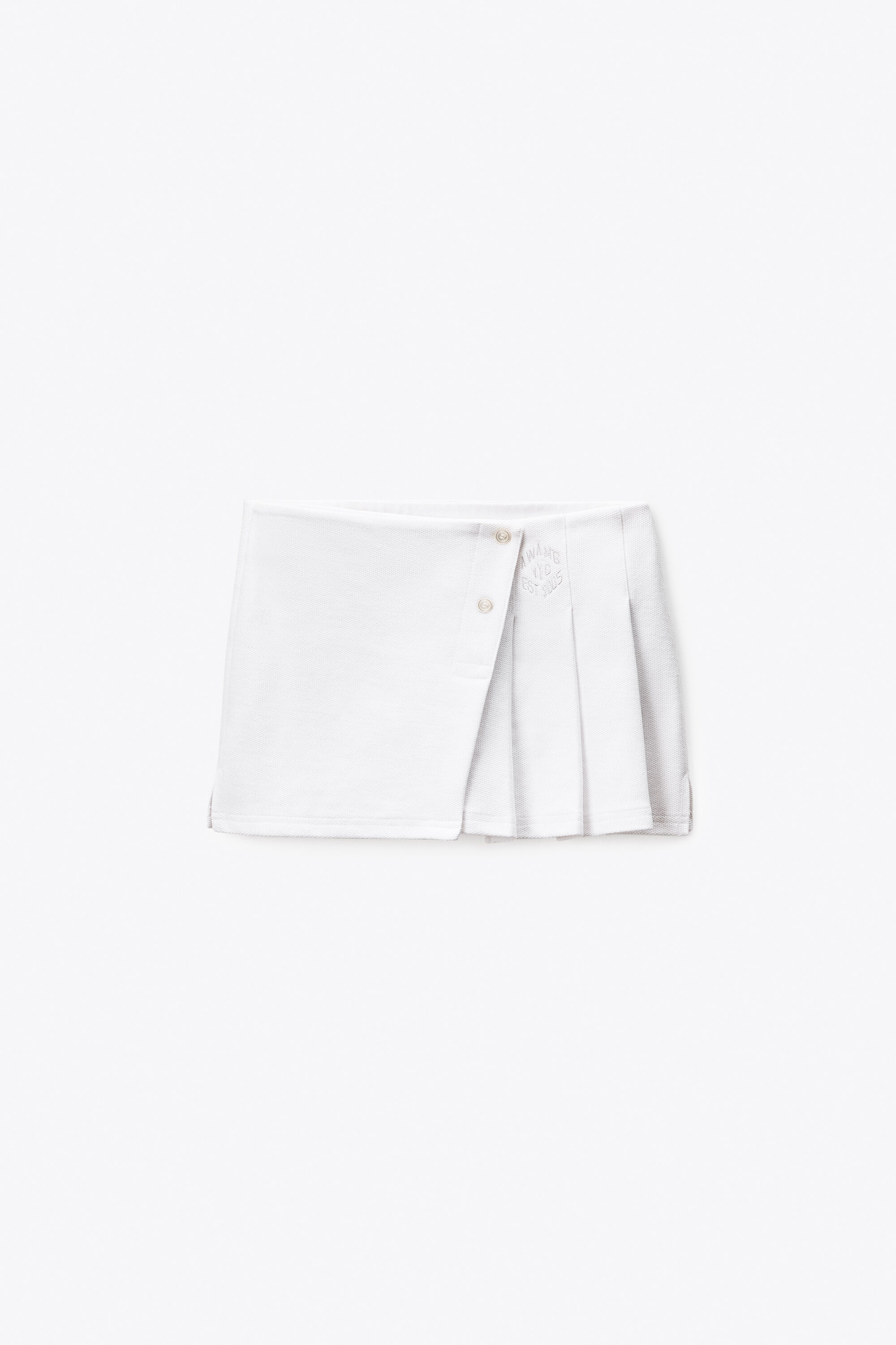 Pleated Wrap Mini Skirt in VINTAGE WHITE | alexanderwang®