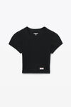 alexander wang 罗纹平纹针织布短款短袖 t 恤 black
