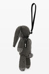 alexander wang pouch rabbit in rete con strass white/black