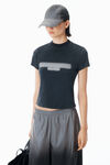 Alexander Wang washed black reflective halo print logo tee
