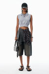Alexander Wang washed grey grey cotton-blend chenille logo polo