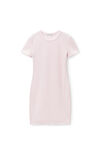 Alexander Wang cradle pink logo jacquard stretch short sleeve mini dress