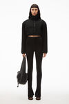 alexander wang 泰迪摇粒绒短款拉链夹克  black