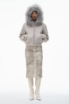 Alexander Wang washed oyster white kapuzenpullover mit mongolischer kapuze