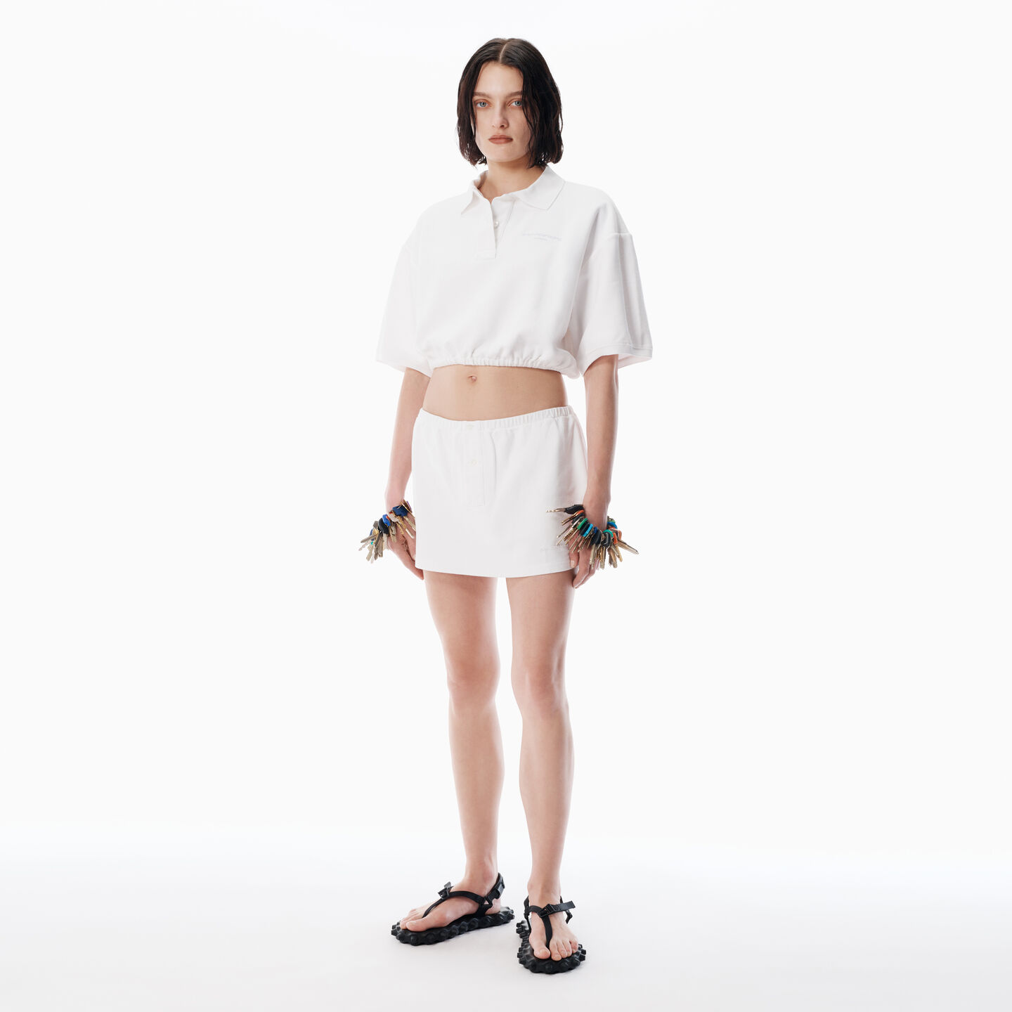 Alexander Wang White Deconstructed Miniskort