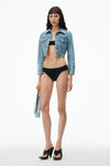 Alexander Wang vintage light indigo cropped denim trucker jacket in clear hotfix