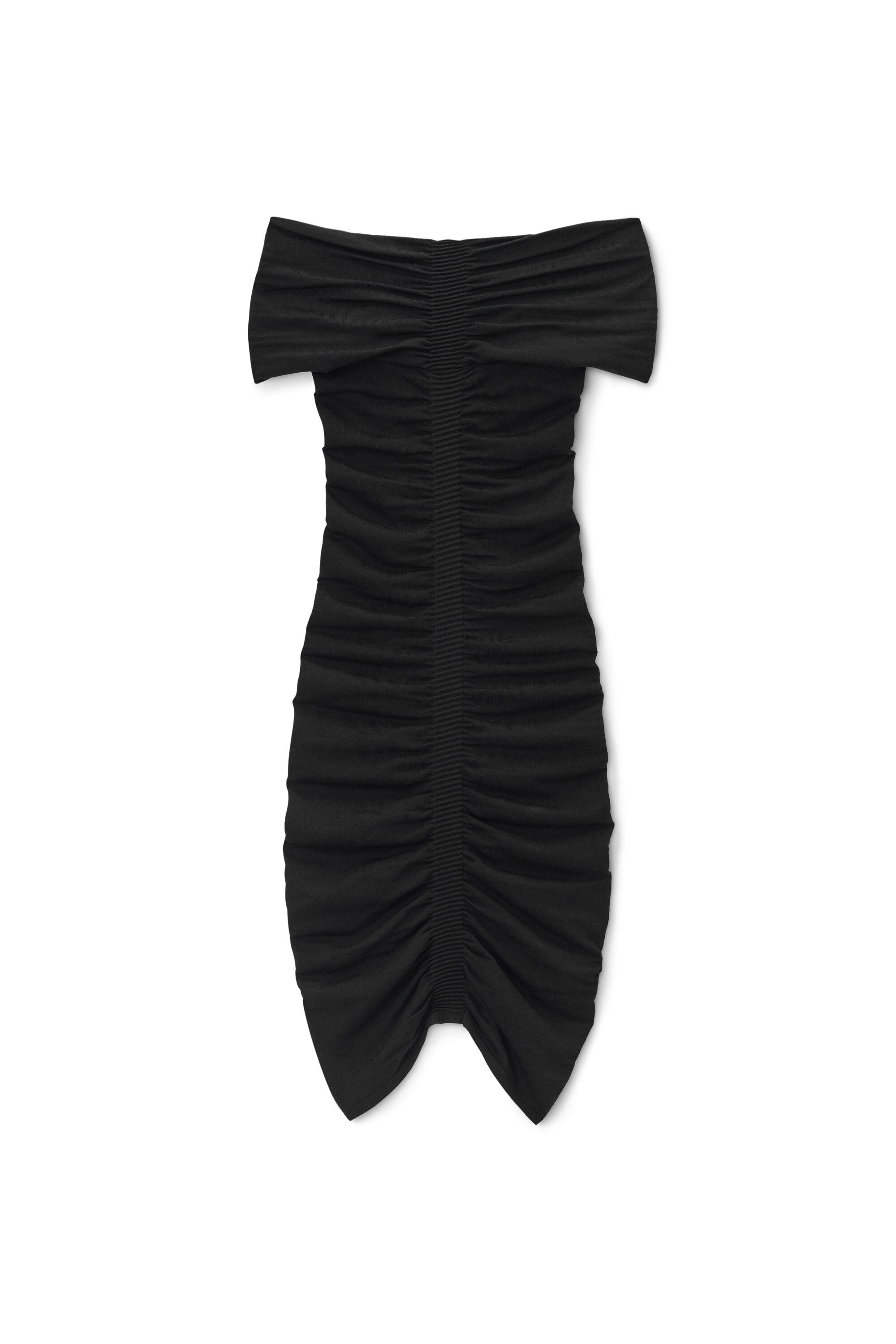 ワンピース UMA WANG Woman Dress Black UW5081 UW900 Uma Wang black dress with sculptural front drape — spring