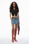 Alexander Wang vintage medium indigo pre-styled denim skirt with asymmetrical lace waistband