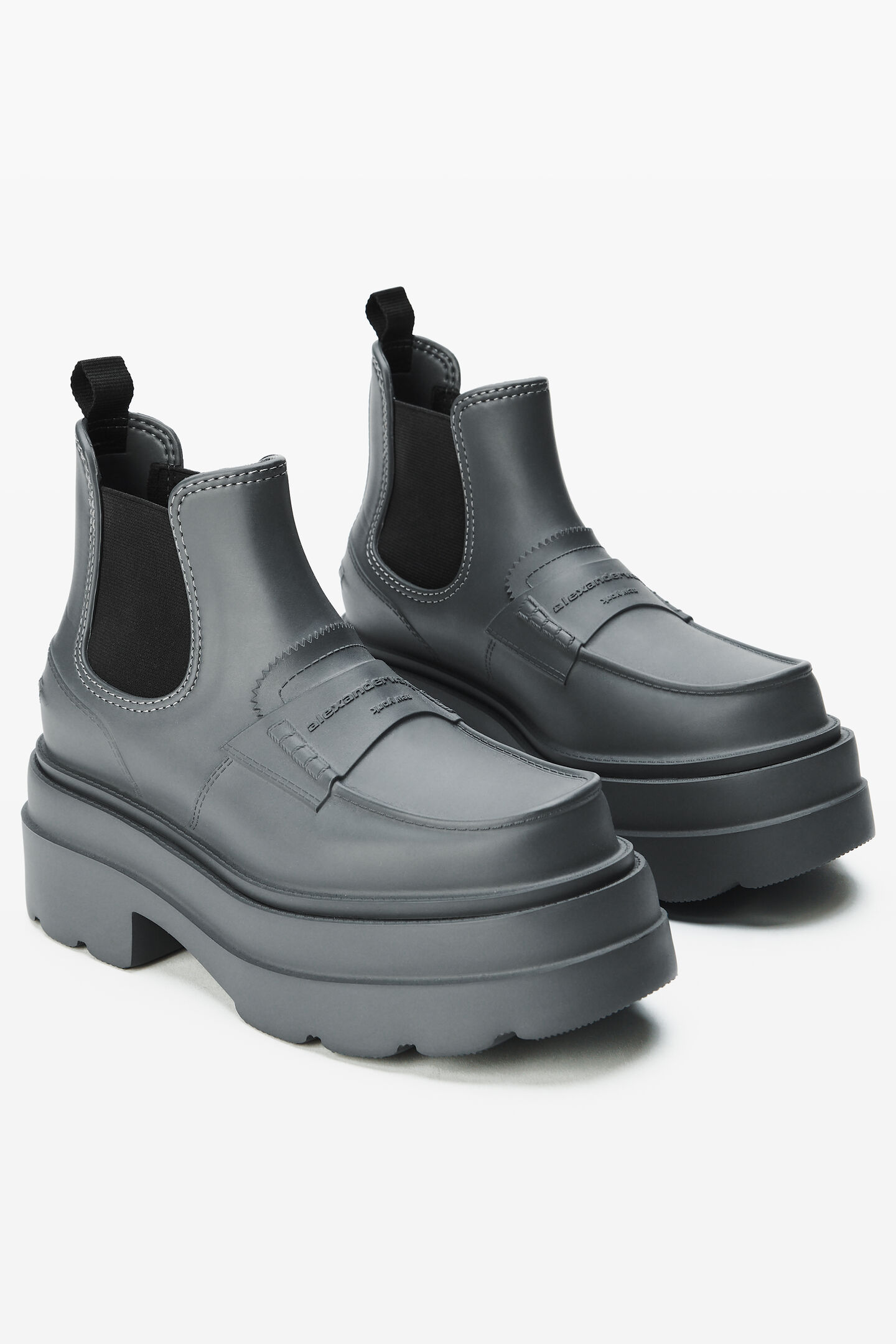 Alexander Wang Carter Platform Rain Boot In Gray