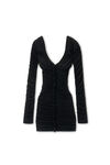 Alexander Wang black ruched long-sleeve minidress