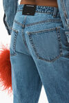 alexander wang scoop front flare jean in denim vintage medium indigo