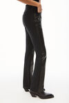 alexander wang high-waisted pant in leather and jersey black