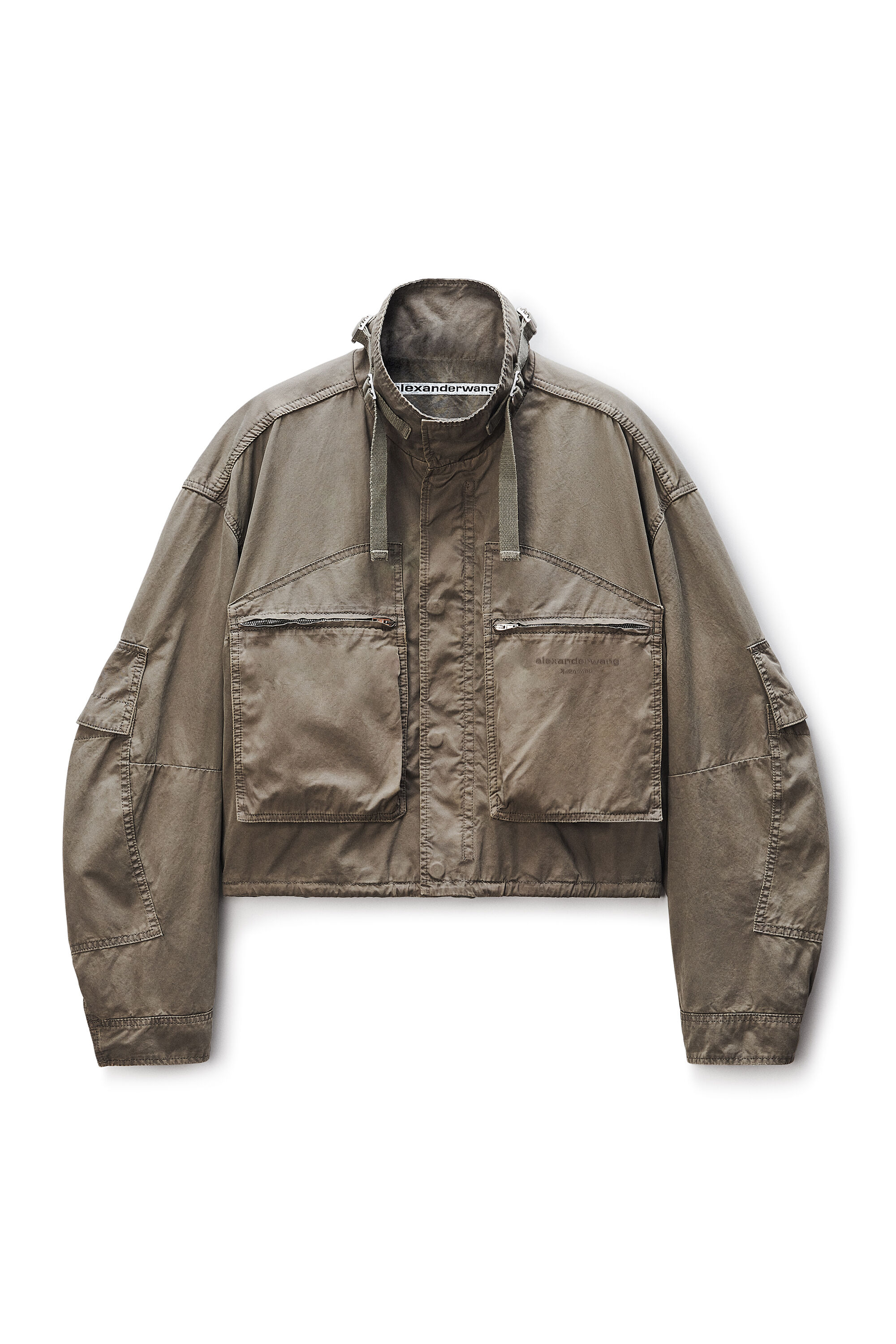 Cargo Jacket cotton cropped in WASHED ARMY GREEN | alexanderwang®