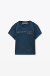 Alexander Wang washed navy navy cotton shrunken logo tee