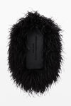 alexander wang scrunchie mini bag in ostrich feather black