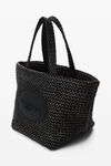 Alexander Wang black punch small tote bag in raffia