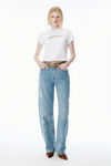 Alexander Wang white white crystal hotfix star jersey tee