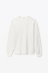 alexander wang unisex long sleeve in cotton waffle thermal  white