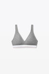 alexander wang bralette in ribbed jersey dark heather grey