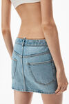 alexander wang 名牌链v 型前襟牛仔半身裙 vintage faded indigo