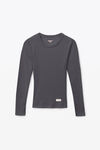 Alexander Wang army drab t-shirt gris à manches longues à encolure dégagée