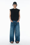 Alexander Wang vintage medium indigo 靛蓝色马克笔印花牛仔裤