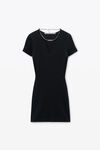 Alexander Wang black ブラック ロゴ ネームプレート付き ボディコンミニドレス