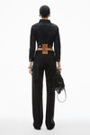 Alexander Wang washed black ez crystal rhinestone hotfix straight-leg jeans in cotton