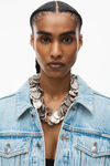 alexander wang cinch hem trucker jacket in denim bleach