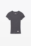 Alexander Wang army drab grey scoop neck ribbed cotton tee