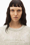 alexander wang plaster dyed long sleeve in compact jersey ice grey combo