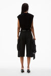 Alexander Wang black logo embossed cropped vest in soft chenille