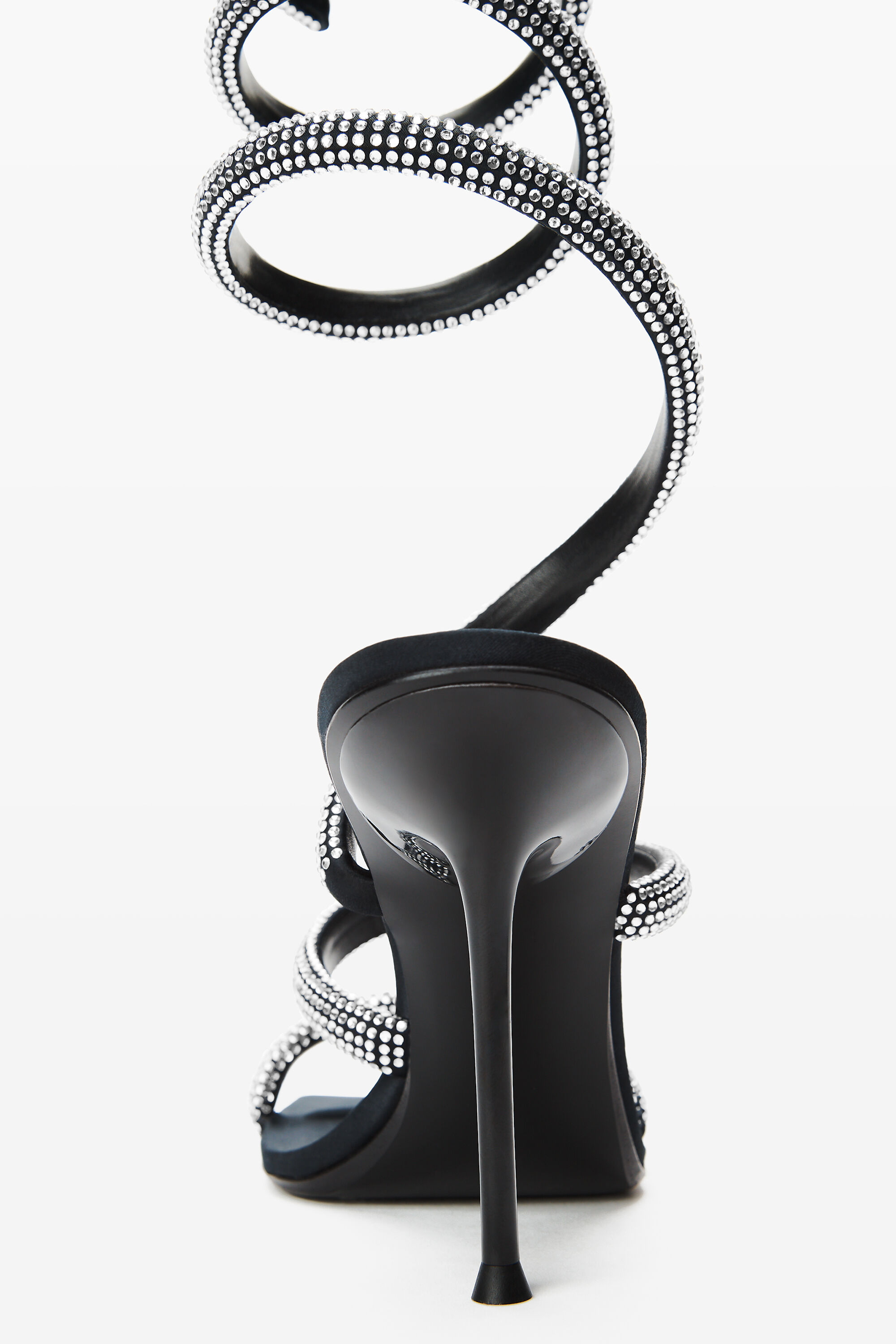 JULIE CRYSTAL COIL SANDAL in BLACK/SILVER | alexanderwang®