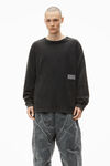 Alexander Wang acid black unisex long-sleeve tee in acid wash jersey