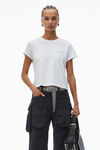 Alexander Wang white logo-print shrunken jersey tee