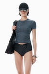 Alexander Wang graphite grey logo jacquard shrunken baby tee