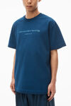alexander wang short sleeve glitter puff logo tee dark navy combo