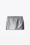 Alexander Wang alloy grey satin faille logo miniskort