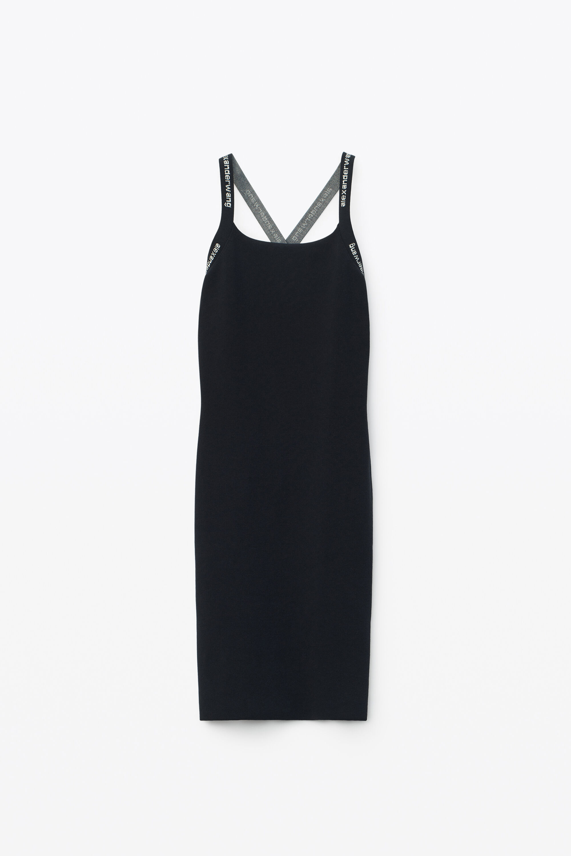 alexanderwang JACQUARD LOGO DRESS IN STRETCH KNIT BLACK 