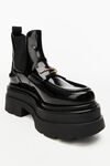 alexander wang carter platform loafer boot in leather black