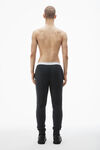 Alexander Wang washed black jogger pant in waffle-knit cotton stretch