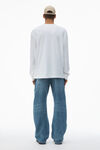 Alexander Wang white unisex long sleeve tee in high twist jersey