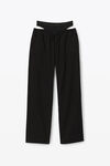 alexander wang layered track pant in denim washed black