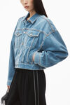 Alexander Wang washed light blue oversized trucker jacket in brushed denim