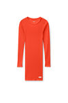 Alexander Wang fiery red long sleeve loungewear dress in ribbed cotton jersey